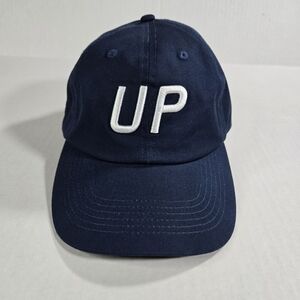 Malbon Golf x Wheels Up Collection Hat Strap Back Golf Navy Blue Embroidered